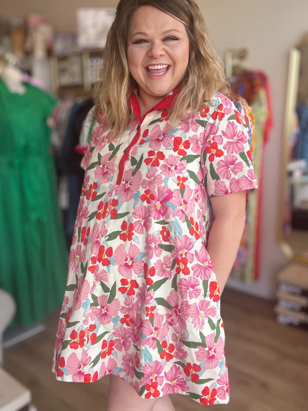 "Baby, You're a Firework" Watercolor Floral Dress