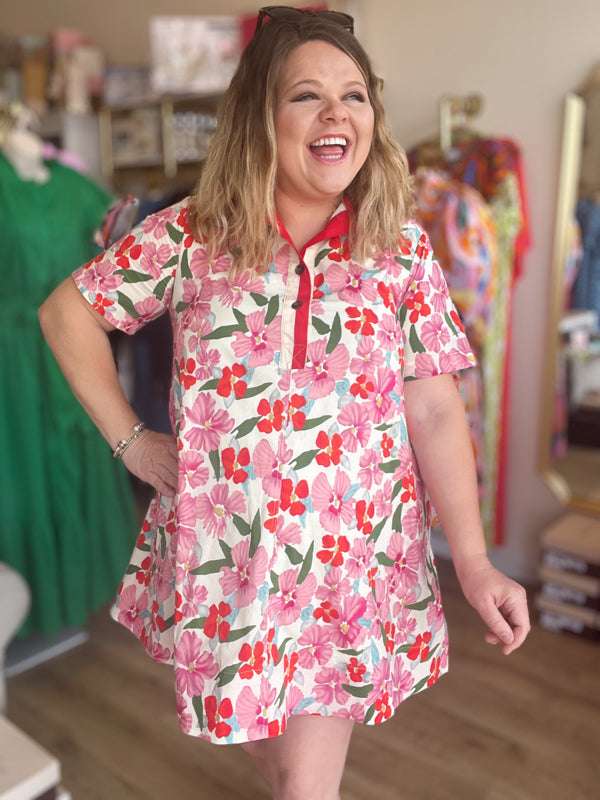 "Baby, You're a Firework" Watercolor Floral Dress