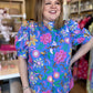 RESTOCKED! "Bahama Mama" Plus-Size Periwinkle Botanical Top