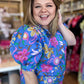 RESTOCKED! "Bahama Mama" Plus-Size Periwinkle Botanical Top