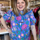RESTOCKED! "Bahama Mama" Plus-Size Periwinkle Botanical Top