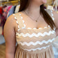 "Beige Babe" Natural Ric Rac Mini Dress