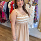 "Beige Babe" Natural Ric Rac Mini Dress