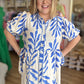 "Blue Moon & Jasmine" Curvy Blue Floral Midi Dress