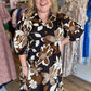 "Colors of Fall" 3/4 Sleeve Midi Dress - FINAL SALE