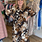 "Colors of Fall" 3/4 Sleeve Midi Dress - FINAL SALE