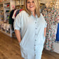 "Dancing in September" Short Sleeve Chambray Dress