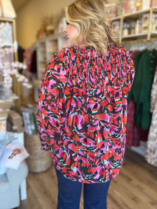 "Darling Details" Floral Blouse