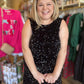 "Party Like it’s 2025" Curvy Sequin Tie Back Black Dress