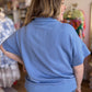 "Everyday America" Curvy Periwinkle Half-Zip Top