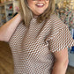 "Feels Like Fall" Plus-Size Camel Checkered Pants Set