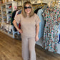 "Feels Like Fall" Plus-Size Camel Checkered Pants Set