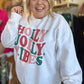 "Holly Jolly Vibes" Plus-Size Multicolor Christmas Sweatshirt - FINAL SALE