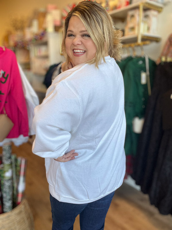 "Holly Jolly Vibes" Plus-Size Multicolor Christmas Sweatshirt - FINAL SALE