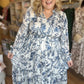 "No Winter Blues" Blue Floral Maxi Dress