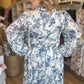 "No Winter Blues" Blue Floral Maxi Dress