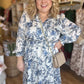 "No Winter Blues" Blue Floral Maxi Dress
