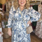 "No Winter Blues" Blue Floral Maxi Dress