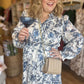 "No Winter Blues" Blue Floral Maxi Dress