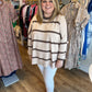 "I'll Have the Tiramisu" Mocha Stripe Sweater