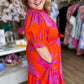 RESTOCKED! I've Got the Joy Plus-Size Orange & Pink Midi Dress