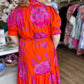 RESTOCKED! I've Got the Joy Plus-Size Orange & Pink Midi Dress