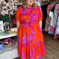 RESTOCKED! I've Got the Joy Plus-Size Orange & Pink Midi Dress