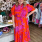 RESTOCKED! I've Got the Joy Plus-Size Orange & Pink Midi Dress