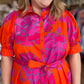 RESTOCKED! I've Got the Joy Plus-Size Orange & Pink Midi Dress