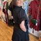 "Love the Wine Your With" Plus-Size Navy Ruffle Mini Dress