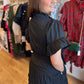 "Love the Wine Your With" Plus-Size Navy Ruffle Mini Dress