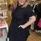 "Love the Wine Your With" Plus-Size Navy Ruffle Mini Dress
