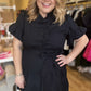 "Love the Wine Your With" Plus-Size Navy Ruffle Mini Dress