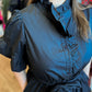 "Love the Wine Your With" Plus-Size Navy Ruffle Mini Dress