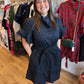 "Love the Wine Your With" Plus-Size Navy Ruffle Mini Dress