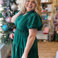 "Meet Me at Midnight" Curvy Jade Green Tiered Maxi Dress