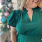 "Meet Me at Midnight" Curvy Jade Green Tiered Maxi Dress