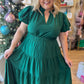 "Meet Me at Midnight" Curvy Jade Green Tiered Maxi Dress