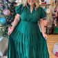 "Meet Me at Midnight" Curvy Jade Green Tiered Maxi Dress