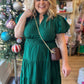 "Meet Me at Midnight" Curvy Jade Green Tiered Maxi Dress