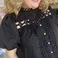 "Girls with Pearls" Curvy Black Lace Blouse