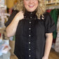 "Girls with Pearls" Curvy Black Lace Blouse