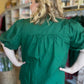 "Girls with Pearls" Curvy Green Lace Blouse
