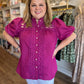 "Girls with Pearls" Curvy Magenta Lace Blouse