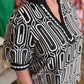 "Mod Marsha" Curvy Black Geometric Top
