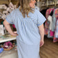 RESTOCKED! "Morning Glory" Curvy Blue Stripe Midi Dress