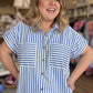 RESTOCKED! "Morning Glory" Curvy Blue Stripe Midi Dress