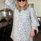 "Peace Be With You" Curvy Blue Floral Dress