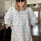 "Peace Be With You" Curvy Blue Floral Dress
