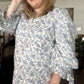 "Peace Be With You" Curvy Blue Floral Dress
